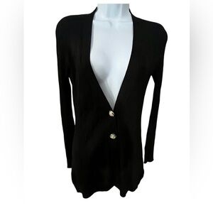 Jason Wu Black V Neck Cardigan W/Gold Buttons NWT